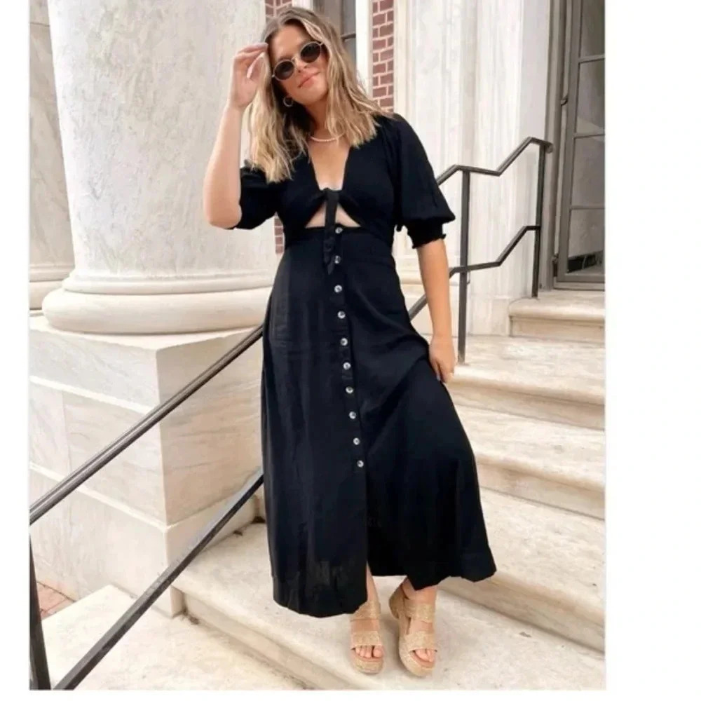 Free People String of Hearts Maxi Dress Size S NWT